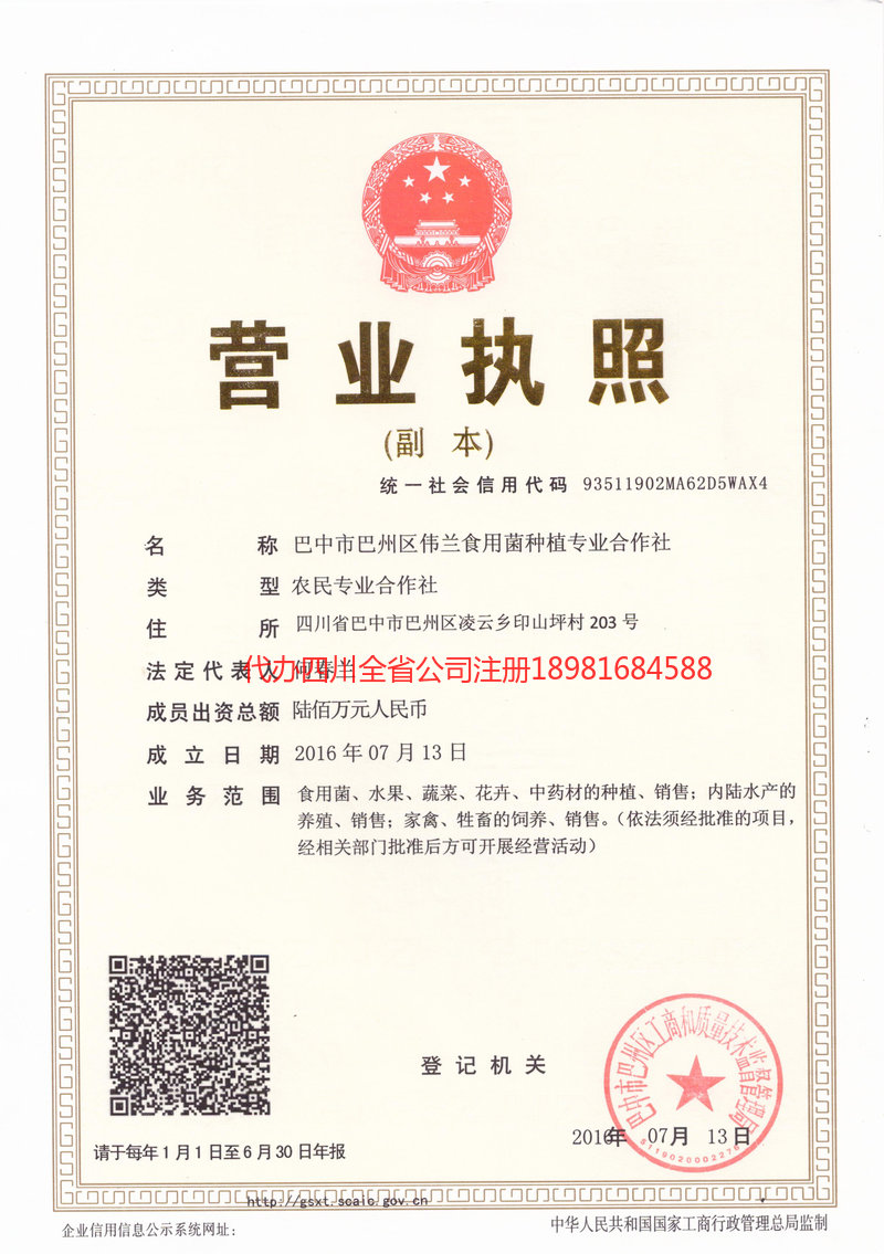 新余新余伟兰食用菌种植专业合作社